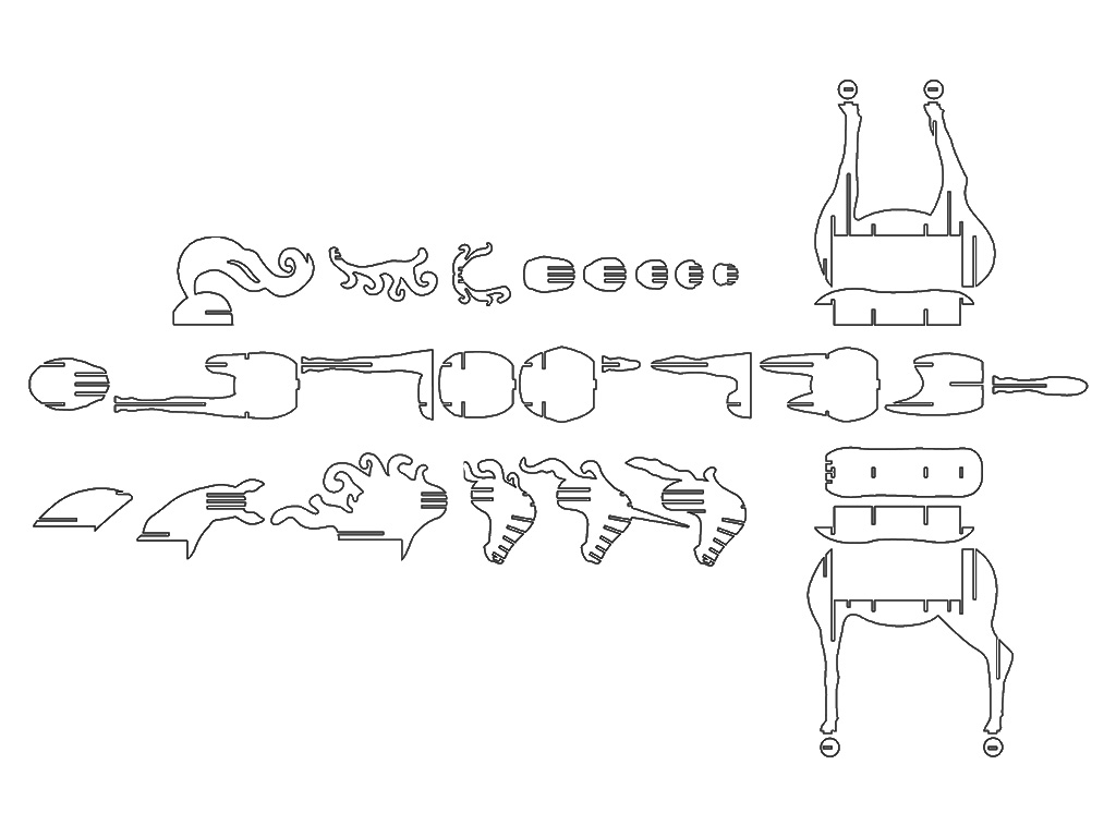 適用于 Unicorn Shelf 的嵌套數(shù)控雕刻機 PLT 文件