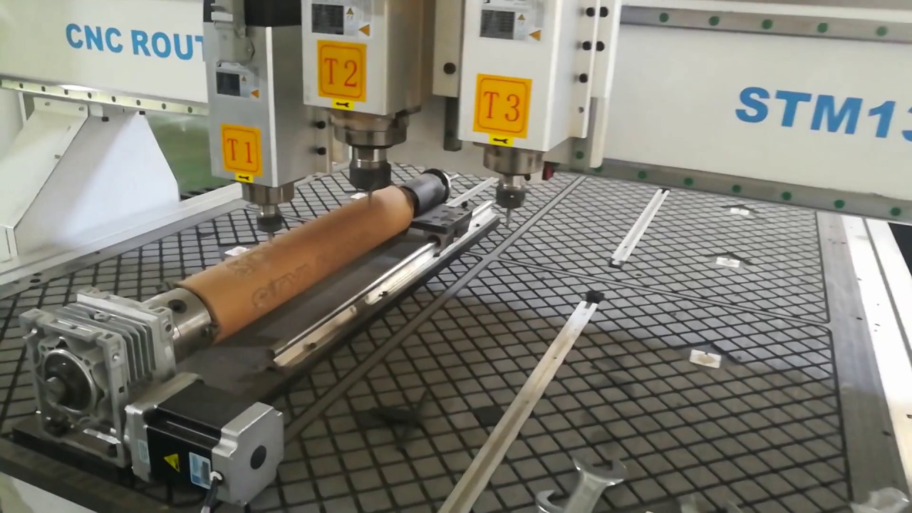 帶車床附件的氣動自動換刀數控雕刻機